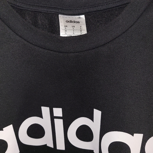 ADIDAS CREWKNECK SWEATSHIRT LARGE L BLACK - Picture 2 of 2